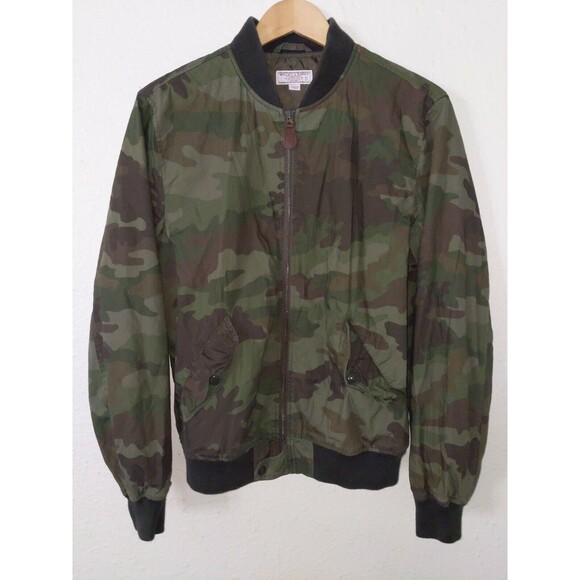 MEN'S S SMALL WALLACE & BARNES FOR J CREW CAMO MA-1 BOMBER JACKET CAMOUFLAGE - Picture 1 of 7
